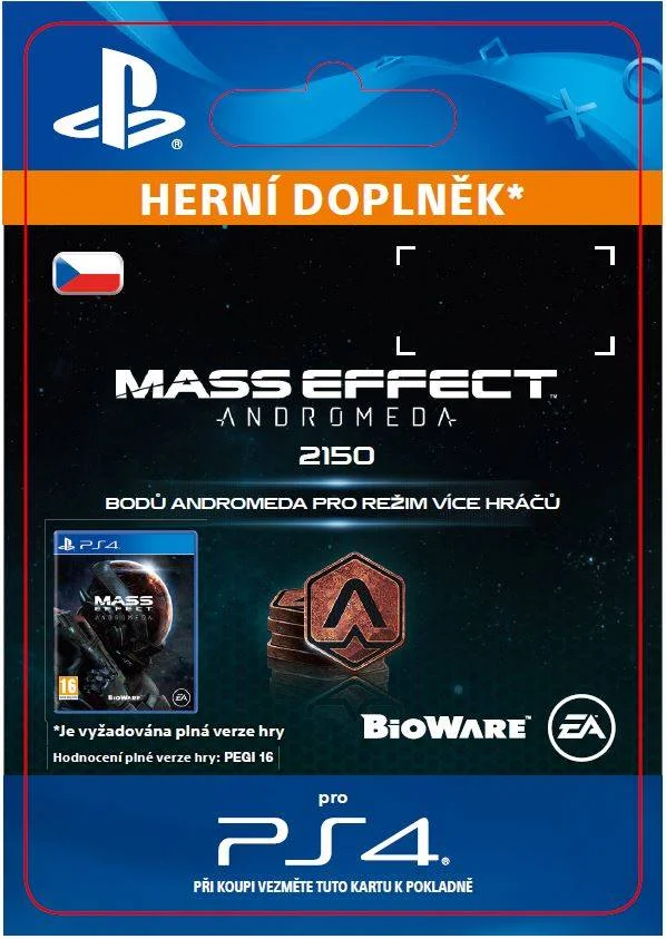 CZ PS4 - 2150 Mass Effect: Andromeda Points elektronická licence