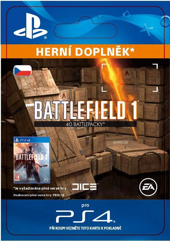 CZ PS4 - Battlefield 1 Battlepacks x 40 elektronická licence