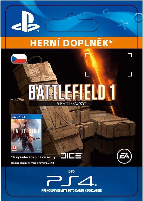 CZ PS4 - Battlefield 1 Battlepacks x 5 elektronická licence