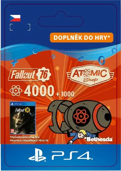 CZ PS4 - Fallout 76: 4000 (+1000 Bonus) Atoms elektronická licence