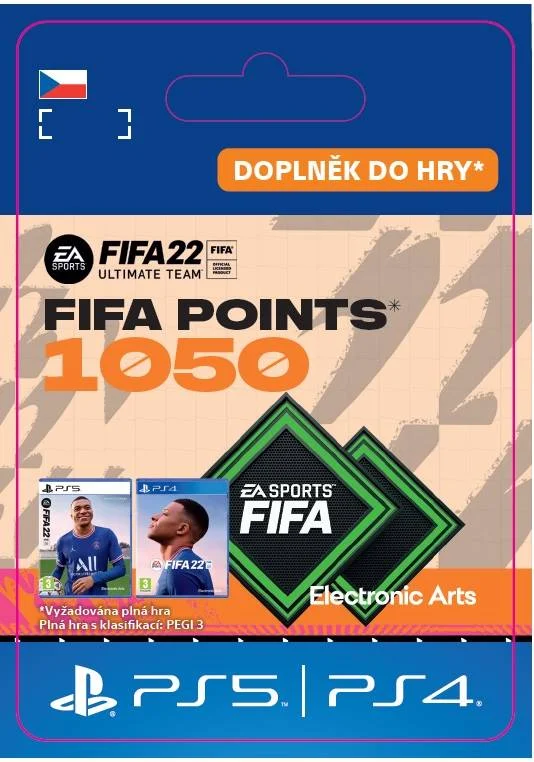 CZ PS4 - FUT 22 – FIFA Points 1050 elektronická licence