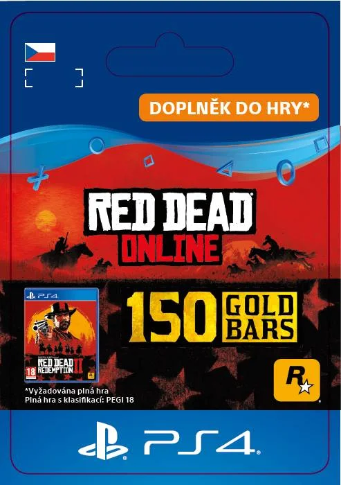 CZ PS4 - Red Dead Online: 150 Gold Bars elektronická licence