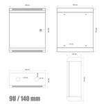 DATACOM 10" nástenná skrinka 9U/140 mm (plech) čierna