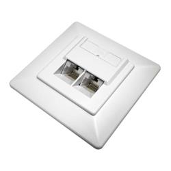 DATACOM Datová zásuvka UTP CAT5E 2xRJ45 pod omítku 45st. bílá