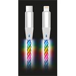 Datový kabel ALIGATOR POWER 3A 30W, USB-C/Lightning, 1,2m svítící