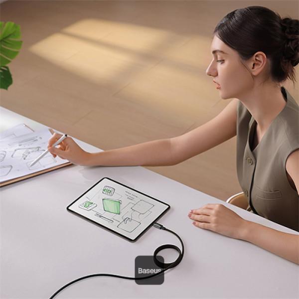 Datový magnetický kabel Baseus Tungsten Gold USB-C/USB-C 1m 100W černý