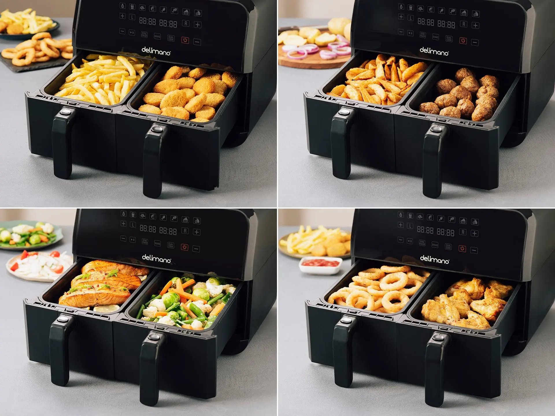 Delimano Air Fryer Basket Black (AIR FRYER DUAL BASKET) TSBOHEMIA.CZ