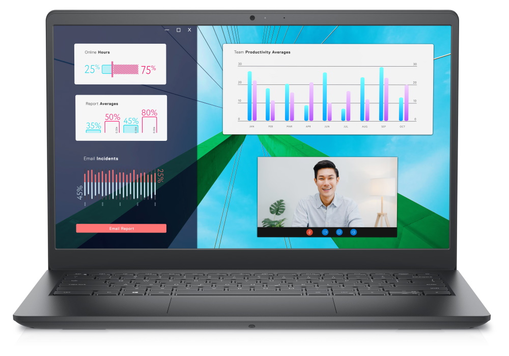 DELL Vostro 14 (3430)/ i3-1305U/ 8GB/ 256GB SSD/ 14" FHD/ Intel UHD/ W11Pro/ FPR/ čierna/ 3Y Basic na mieste