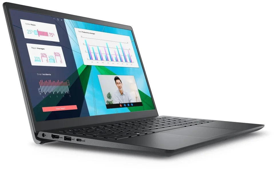 DELL Vostro 14 (3430)/ i3-1305U/ 8GB/ 256GB SSD/ 14" FHD/ Intel UHD/ W11Pro/ FPR/ čierna/ 3Y Basic na mieste