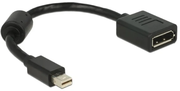 Delock adaptér mini Displayport samec > Displayport samica, čierny 65554