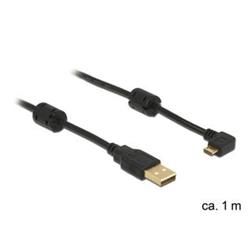 Delock kabel USB 2.0 A samec > microUSB samec, pravoúhlý 270°, 1m