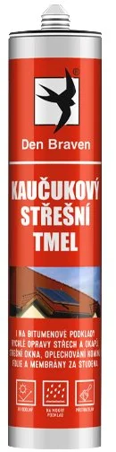 Den Braven Gumový strešný tmel, 280 ml, čierny