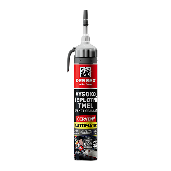 DENBRAVEN Vysokoteplotní tmel Gasket Sealant 200ml ČERVENÝ na neutrální bázi, automatic DEBBEX