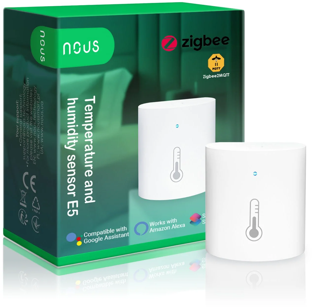 Detektor teploty a vlhkosti NOUS E5 ZigBee Tuya