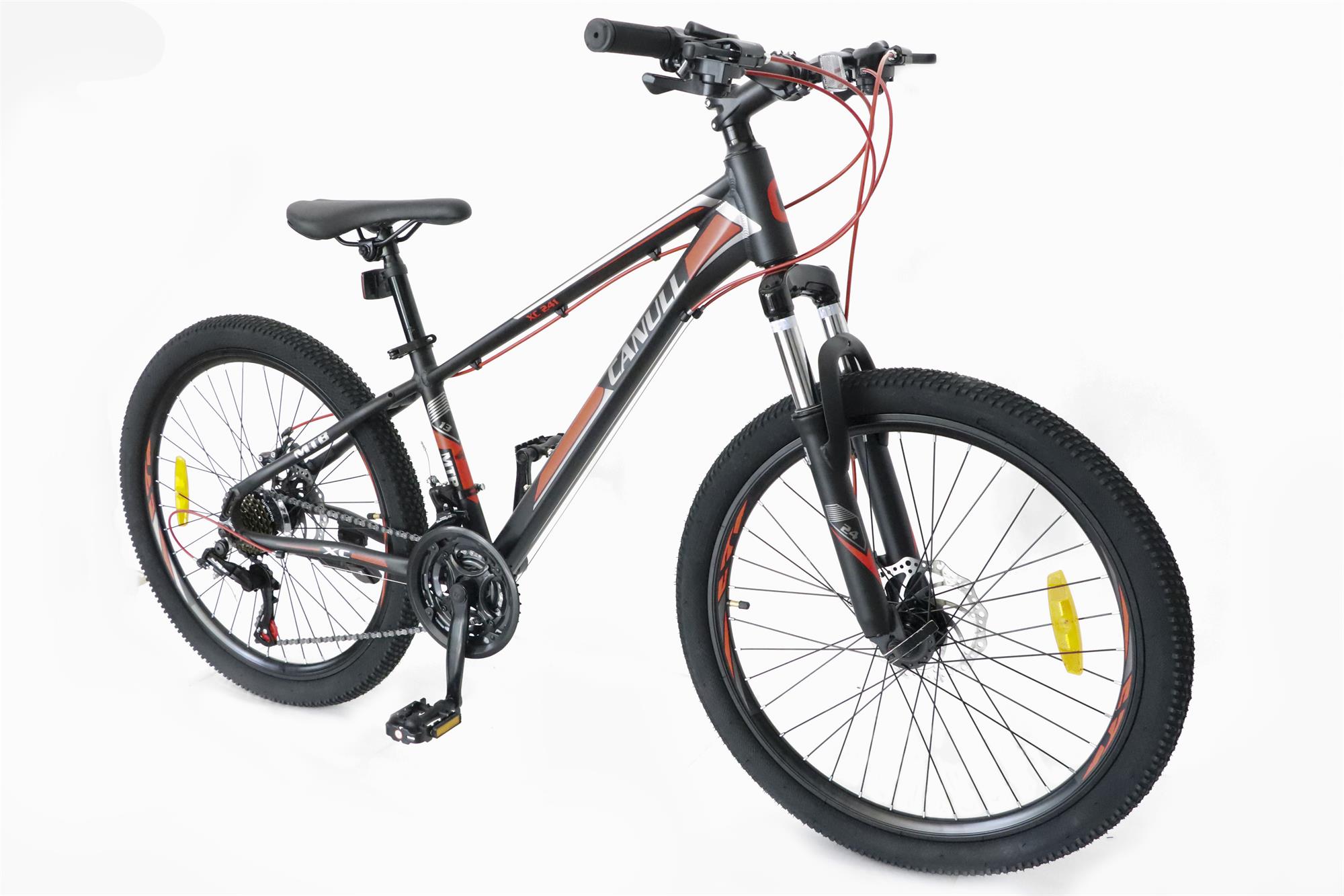 Detský bicykel CANULL XC 241 24" čierny/červený