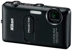 DFK NIKON kompakt COOLPIX S1200pj, 14MPix, black, 5x zoom