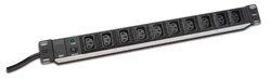 DIGITUS 19" PDU, 1U hliník, C14 -> 10x C13, 10A, istič DN-95404
