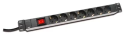 DIGITUS 19” PDU, 1U hliník, SCHUKO -> 7x CEE 7 DN-95402