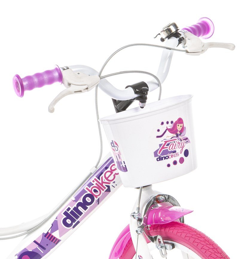 Dino bikes 166 RSN FAIRY Bílá, růžový potisk 16"