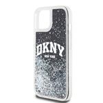 DKNY Liquid Glitter Arch Logo Zadný kryt pre iPhone 14 Black