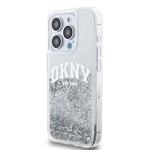 DKNY Liquid Glitter Arch Logo Zadný kryt pre iPhone 14 Pro Transparent