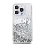 DKNY Liquid Glitter Arch Logo Zadný kryt pre iPhone 14 Pro Transparent