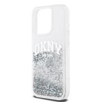 DKNY Liquid Glitter Arch Logo Zadný kryt pre iPhone 14 Pro Transparent