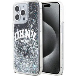 DKNY Liquid Glitter Arch Logo Zadný kryt pre iPhone 15 Pro Max Black