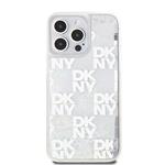 DKNY Liquid Glitter Checkered Pattern Zadný kryt pre iPhone 15 Pro Max Transparent