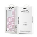 DKNY Liquid Glitter Checkered Pattern Zadný kryt pre iPhone 15 Pro Pink