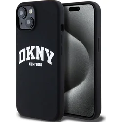 DKNY Liquid Silicone Arch Logo MagSafe Back Cover pre iPhone 15 Black