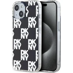 DKNY PC/TPU károvaný vzor zadného krytu pre iPhone 15 Black