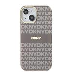 DKNY PC/TPU opakovaný vzor Tonal Stripe Magsafe zadný kryt pre iPhone 14 béžová