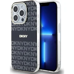 DKNY PC/TPU opakovaný vzor Tonal Stripe Magsafe zadný kryt pre iPhone 14 Pro Black