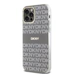 DKNY PC/TPU opakujúci sa vzor Tonal Stripe Magsafe zadný kryt pre iPhone 12/12 Pro Beige
