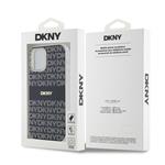 DKNY PC/TPU opakujúci sa vzor Tonal Stripe Magsafe zadný kryt pre iPhone 12/12 Pro Black