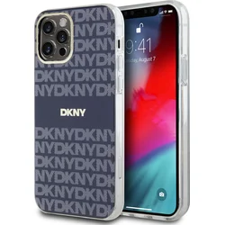 DKNY PC/TPU opakujúci sa vzor Tonal Stripe Magsafe zadný kryt pre iPhone 12/12 Pro Blue