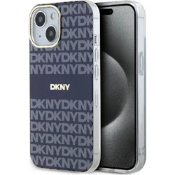 DKNY PC/TPU opakujúci sa vzor Tonal Stripe Magsafe zadný kryt pre iPhone 13 Blue