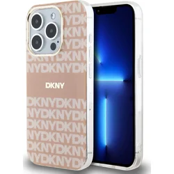 DKNY PC/TPU opakujúci sa vzor Tonal Stripe Magsafe zadný kryt pre iPhone 13 Pro Pink