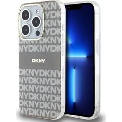 DKNY PC/TPU opakujúci sa vzor Tonal Stripe Magsafe zadný kryt pre iPhone 14 Pro Max Beige