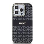 DKNY PC/TPU opakujúci sa vzor Tonal Stripe Magsafe zadný kryt pre iPhone 15 Pro Max Black
