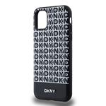 DKNY PU kožený zadný kryt MagSafe s opakujúcim sa vzorom na spodnej strane pre iPhone 11 Black