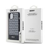 DKNY PU kožený zadný kryt MagSafe s opakujúcim sa vzorom na spodnej strane pre iPhone 13 Black