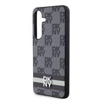 DKNY PU kožený zadný kryt s károvaným vzorom a pruhmi pre Samsung Galaxy S24+ Black