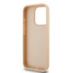 DKNY PU kožený zadný kryt s kockovaným vzorom a pruhmi pre iPhone 14 Pro Max Pink