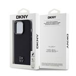 DKNY PU kožený zadný kryt s logom Magsafe pre iPhone 14 Pro Max Black