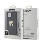 DKNY PU kožený zadný kryt s logom na zápästie pre iPhone 13 Black