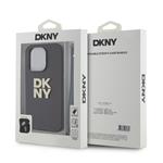 DKNY PU kožený zadný kryt s logom na zápästie pre iPhone 14 Pro Black