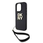 DKNY PU kožený zadný kryt s logom pre iPhone 14 Pro Max Black