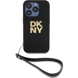 DKNY PU kožený zadný kryt s logom pre iPhone 14 Pro Max Black